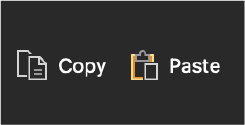 The Copy and Paste buttons